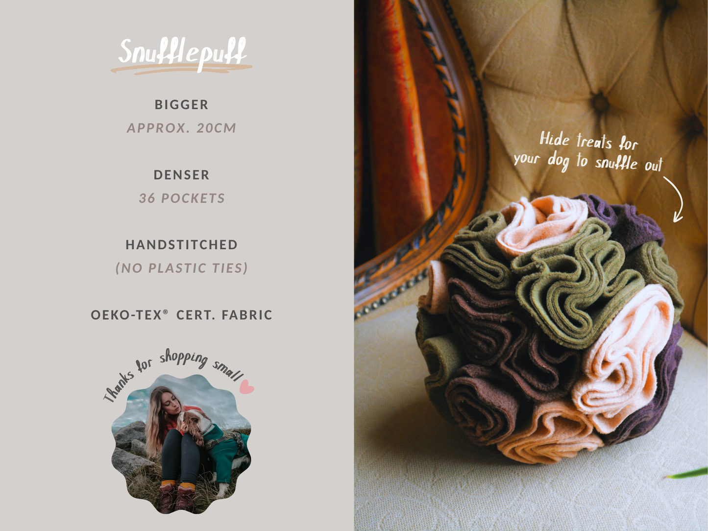 "Snufflepuff" - Snuffle Ball Puzzle Feeder Toy