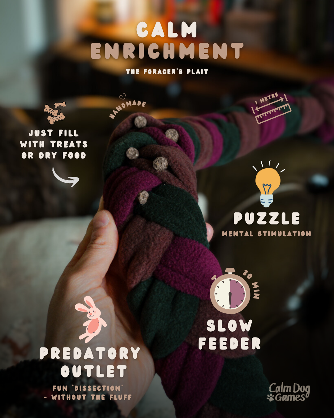CUSTOM Forager’s Plait – Snuffle Toy Puzzle Feeder