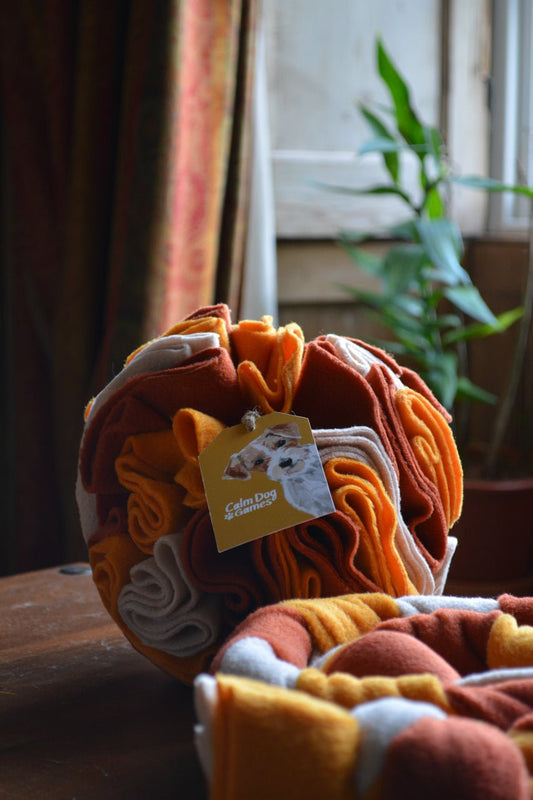 PUMPKIN PIE Snuffle Ball Puzzle Feeder Toy - Calm Dog Games